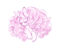 Size: 864x648 | Tagged: safe, artist:pinkablue, species:earth pony, species:pony, bust, eyes closed, female, mare, ponified, rose quartz (steven universe), simple background, solo, steven universe, white background