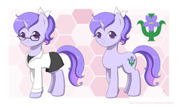 Size: 1500x900 | Tagged: safe, artist:jdan-s, oc, oc only, oc:doctor violet, species:pony, species:unicorn, bow, business suit, businessmare, clothing, cute, cutie mark, female, glasses, lab coat, mare, ocbetes, ponytail, ribbon, skirt, skirt suit, solo, suit