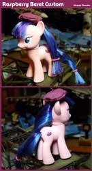 Size: 1200x2224 | Tagged: safe, artist:lonewolf3878, character:raspberry beret, species:earth pony, species:pony, beret, brushable, clothing, custom, hat, irl, photo, solo, toy