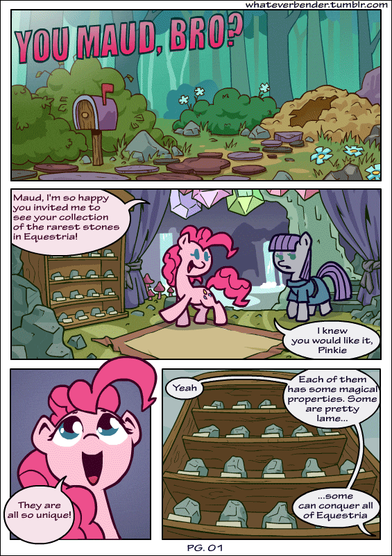 Size: 565x800 | Tagged: safe, artist:whateverbender, character:maud pie, character:pinkie pie, oc, species:earth pony, species:pony, comic:you maud bro, animated, clothing, comic, explicit source, expressionless face, female, frame by frame, gif, mare, squigglevision
