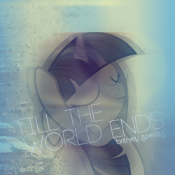 Size: 800x800 | Tagged: safe, artist:penguinsn1fan, artist:yanoda, character:twilight sparkle, species:pony, britney spears, cover, female, parody, solo, song reference, till the world ends