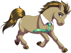 Size: 1024x761 | Tagged: safe, artist:kittehkatbar, character:doctor whooves, character:time turner, species:earth pony, species:pony, hoers, male, necktie, realistic, realistic horse legs, simple background, smiling, solo, stallion, transparent background, trotting