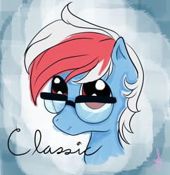 Size: 9592x9920 | Tagged: safe, artist:silversthreads, oc, oc:classic, species:earth pony, species:pony, absurd resolution, christmas gift, glasses, solo