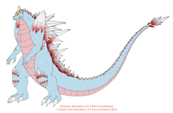 Size: 3124x2031 | Tagged: safe, artist:pyrus-leonidas, oc, oc only, oc:crystal dancer, fanfic:the bridge, crossover, crossover shipping, godzilla (series), kaiju, parent:blade dancer, parent:xenilla, simple background, solo, spacegodzilla, transparent background