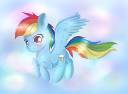 Size: 1724x1266 | Tagged: safe, artist:brok-enwings, character:rainbow dash, species:pegasus, species:pony, female, flying, mare, solo
