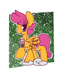 Size: 1483x1870 | Tagged: safe, artist:hedgehog-plant, character:scootaloo, species:pegasus, species:pony, cloud, drink, female, older, solo