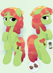 Size: 545x744 | Tagged: safe, artist:moozua, character:tree hugger, species:earth pony, species:pony, body pillow, body pillow design, brownies, butt, female, food, oregano, plot, solo