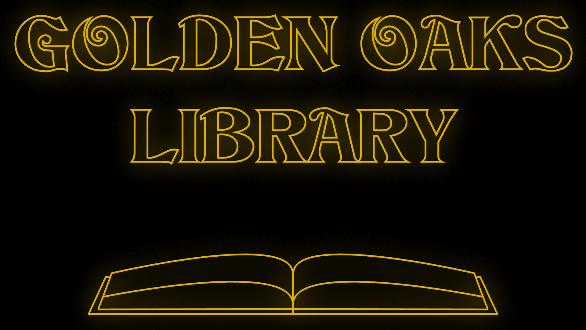 Size: 1920x1080 | Tagged: safe, artist:totallynotabronyfim, animated, book, golden oaks library, neon, sign
