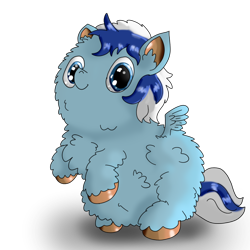 Size: 800x800 | Tagged: safe, artist:artist-kun, cute, fluffy pony, hugbox, rearing, simple background, solo, transparent background