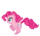 Size: 140x126 | Tagged: safe, artist:deathpwny, character:pinkie pie, species:earth pony, species:pony, desktop ponies, animated, female, gif, pixel art, running, simple background, solo, sprite, transparent background