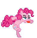 Size: 122x126 | Tagged: safe, artist:deathpwny, character:pinkie pie, species:earth pony, species:pony, desktop ponies, animated, bipedal, dancing, female, gif, pixel art, simple background, solo, sprite, transparent background