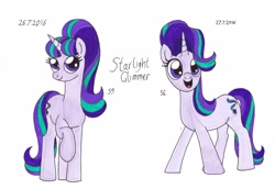 Size: 3494x2409 | Tagged: safe, artist:killerteddybear94, character:starlight glimmer, species:pony, species:unicorn, female, mare, open mouth, raised hoof, smiling, traditional art