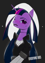 Size: 866x1200 | Tagged: safe, artist:oneofyouare, character:twilight sparkle, species:pony, blushing, female, looking at you, piercing, solo