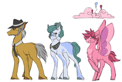 Size: 3000x2000 | Tagged: safe, artist:uunicornicc, character:cloudy quartz, character:igneous rock pie, oc, oc:sky skipper, species:earth pony, species:pegasus, species:pony, female, high res, implied infidelity, implied magical lesbian spawn, male, mare, previous generation, simple background, stallion, white background