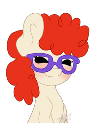 Size: 919x1163 | Tagged: safe, artist:moonlightdisney5, character:twist, species:pony, blushing, bust, cute, eyes closed, female, portrait, simple background, smiling, solo, transparent background, twistabetes