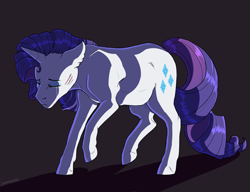 Size: 2600x2000 | Tagged: safe, artist:shimazun, character:rarity, species:pony, species:unicorn, crying, eyes closed, female, gray background, mare, raised hoof, sad, simple background, solo