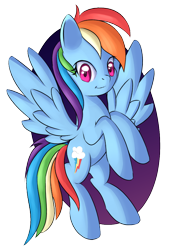Size: 758x1120 | Tagged: safe, artist:brok-enwings, character:rainbow dash, species:pegasus, species:pony, female, flying, simple background, smiling, solo, transparent background