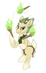 Size: 3176x5000 | Tagged: safe, artist:lostinthetrees, oc, oc only, oc:puck, species:earth pony, species:pony, deer tail, loincloth, male, simple background, solo, stallion, torch, transparent background