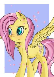 Size: 497x705 | Tagged: safe, artist:brok-enwings, character:fluttershy, species:pegasus, species:pony, blushing, female, simple background, solo, transparent background, wings