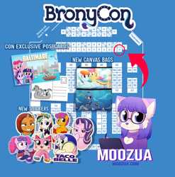 Size: 1062x1073 | Tagged: safe, artist:moozua, character:pinkie pie, character:princess luna, character:scootaloo, character:starlight glimmer, character:sweetie belle, species:pegasus, species:pony, artist alley, boop, bronycon, cute, cutealoo, pun, scootachicken, scootalove, self-boop