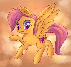 Size: 2083x1966 | Tagged: safe, artist:brok-enwings, character:scootaloo, species:pegasus, species:pony, blushing, cutie mark, female, filly, flying, solo, the cmc's cutie marks