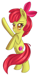 Size: 1011x1931 | Tagged: safe, artist:brok-enwings, character:apple bloom, species:earth pony, species:pony, female, filly, rearing, simple background, solo, transparent background
