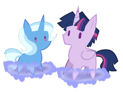 Size: 760x570 | Tagged: safe, artist:yaaaco, edit, character:trixie, character:twilight sparkle, character:twilight sparkle (alicorn), oc:dusk shine, species:alicorn, species:pony, species:unicorn, ship:twixie, cropped, cute, duskabetes, female, half r63 shipping, male, mare, pointy ponies, prince dusk, rule 63, rule63betes, shipping, simple background, stallion, transparent background, trixshine