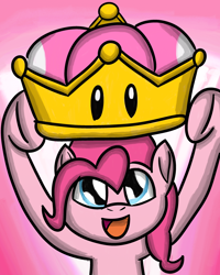 Size: 2400x3000 | Tagged: safe, artist:saburodaimando, character:pinkie pie, daimando is going to hell, meme, new super mario bros., new super mario bros. u, pure unfiltered evil, super crown, this will end in tears, this will not end well, xk-class end-of-the-world scenario