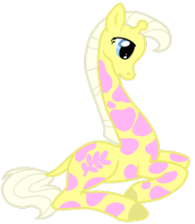 Size: 552x634 | Tagged: safe, artist:otterlore, g1, g4, creamsicle (g1), female, g1 to g4, generation leap, giraffe, prone, redesign, simple background, solo, transparent background