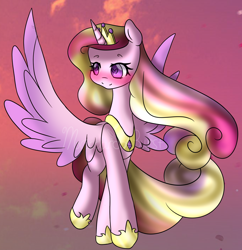 Size: 1592x1643 | Tagged: safe, artist:clefficia, artist:macaroonburst, character:princess cadance, species:pony, female, obtrusive watermark, solo, watermark, wingding eyes