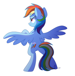 Size: 2893x2958 | Tagged: safe, artist:yaaaco, character:rainbow dash, species:pegasus, species:pony, bipedal, facing away, female, mare, simple background, solo, transparent background