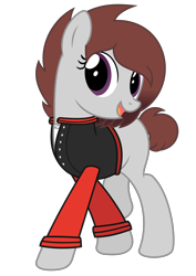 Size: 1488x2105 | Tagged: safe, artist:limedreaming, oc, oc only, oc:rose red, species:pony, clothing, college, female, happy, outfit, simple background, smiling, transparent background, uniform