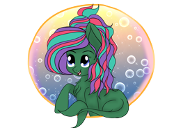 Size: 1600x1200 | Tagged: safe, artist:silversthreads, oc, oc only, oc:seajade, species:pony, bubble, female, mare, oceanpony, original species, simple background, solo, transparent background