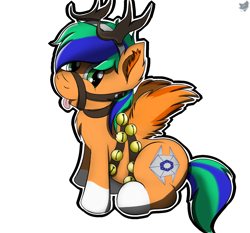 Size: 1500x1400 | Tagged: safe, artist:cloufy, oc, oc only, oc:naarkerotics, species:pony, antlers, christmas, holiday, reindeer antlers, solo