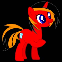 Size: 1024x1024 | Tagged: safe, artist:ponkus, oc, oc only, oc:red flame, species:pony, species:unicorn, black background, simple background, solo