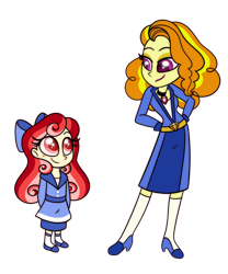 Size: 1000x1200 | Tagged: safe, artist:carouselunique, character:adagio dazzle, oc, oc:victory belle, parent:adagio dazzle, comic:aria's archives, my little pony:equestria girls, 1920s, female, grimdark series, hand on hip, matching outfits, mother and daughter, questionable series, simple background, transparent background
