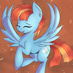 Size: 1663x1663 | Tagged: dead source, safe, artist:brok-enwings, character:windy whistles, species:pegasus, species:pony, cute, eyes closed, female, mare, open mouth, solo, windybetes, wings