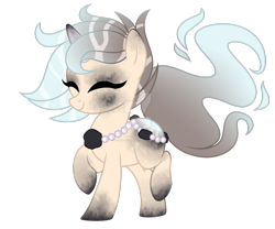Size: 1600x1333 | Tagged: safe, artist:crystal-tranquility, oc, oc only, oc:nicoal, deviantart watermark, eyes closed, female, obtrusive watermark, original species, pond pony, raised hooves, simple background, solo, transparent background, watermark