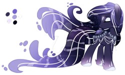 Size: 1024x616 | Tagged: safe, artist:crystal-tranquility, oc, oc:andromeda, deviantart watermark, male, obtrusive watermark, original species, pond pony, simple background, solo, transparent background, watermark