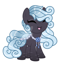 Size: 1280x1380 | Tagged: safe, artist:crystal-tranquility, oc, oc only, oc:whispering rose, species:pony, deviantart watermark, eyes closed, female, filly, obtrusive watermark, original species, pond pony, simple background, smiling, solo, transparent background, watermark
