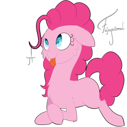 Size: 3000x3000 | Tagged: safe, artist:fajnyziomal, character:pinkie pie, species:pony, blep, cute, female, silly, solo, tongue out