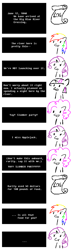 Size: 400x1357 | Tagged: safe, artist:ozzyg, character:pinkie pie, character:rainbow dash, character:rarity, character:twilight sparkle, species:earth pony, species:pony, comic, female, mare, oregon trail, pony trail, stuffed, unicon