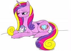 Size: 3493x2484 | Tagged: safe, artist:killerteddybear94, character:princess cadance, character:princess flurry heart, species:alicorn, species:pony, cute, cutedance, cutie mark, female, flurrybetes, foal, mama cadence, mare, mother and daughter, sleeping, traditional art