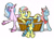 Size: 1600x1136 | Tagged: safe, artist:moonlightfan, character:ocellus, character:silverstream, oc, parent:ocellus, parent:silverstream, species:seapony (g4), ship:ocellustream, female, hybrid, interspecies offspring, lesbian, magical lesbian spawn, niclove, offspring, parents:ocellustream, shipping, simple background, white background