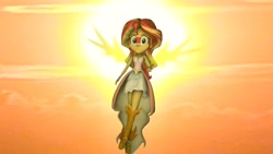 Size: 4026x2265 | Tagged: safe, alternate version, artist:fazbearsparkle, character:daydream shimmer, character:sunset shimmer, equestria girls:friendship games, g4, my little pony: equestria girls, my little pony:equestria girls, 3d, alternate hairstyle, daydream shimmer, looking at you, sky, sky background, source filmmaker, sun, sunset