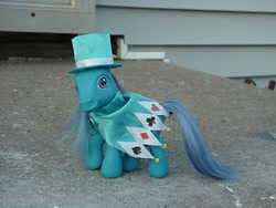 Size: 640x480 | Tagged: safe, artist:lonewolf3878, species:pony, g3, ace attorney, brushable, cape, clothing, custom, hat, irl, magician's outfit, photo, ponified, solo, top hat, toy, trucy wright
