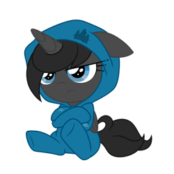 Size: 1600x1600 | Tagged: safe, artist:crystal-tranquility, oc, oc:ebony, species:alicorn, species:pony, female, filly, onesie, simple background, solo, transparent background