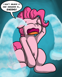 Size: 2400x3000 | Tagged: safe, artist:saburodaimando, character:pinkie pie, species:pony, belly button, crying, end of an era, mad magazine, ocular gushers, sad