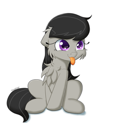 Size: 1500x1500 | Tagged: safe, artist:fajnyziomal, character:octavia melody, species:earth pony, species:pony, chest fluff, cute, female, solo, tavibetes, tongue out