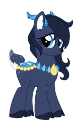 Size: 858x1320 | Tagged: safe, artist:crystal-tranquility, oc, species:deer, female, original species, pond pony, simple background, solo, transparent background